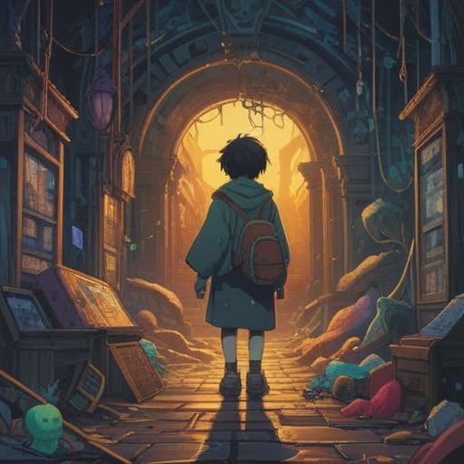 A surreal dreamscape depicting the spiritual significance of losing a wallet, a person looking distressed while searching for their lost wallet, symbolic imagery of financial loss and self-worth, ethereal colors blending together, dream-like atmosphere with floating objects representing money and identity, intricate details in the background illustrating personal connections, 4k