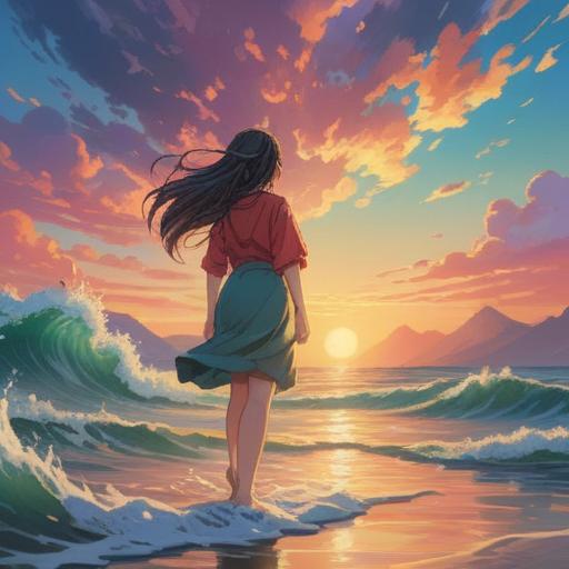 A serene spiritual journey, letting go of guilt, colorful light rays, peaceful nature setting, meditative figure surrounded by gentle waves, harmonious energy flow, uplifting atmosphere, spiritual awakening, 4k