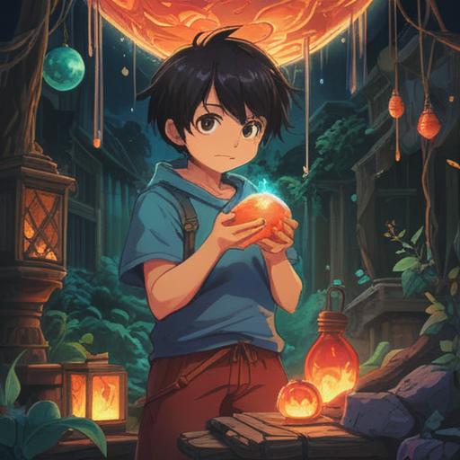 A mysterious scene depicting a person holding the last lucky item, surrounded by glowing magical aura, intricate details of the lucky item, soft focus background, expressions of joy and anticipation, vibrant colors, enchanting atmosphere, highly detailed illustrations, 4k