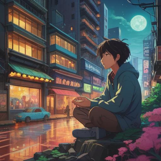 A serene landscape depicting a person meditating amidst a bustling city, surrounded by swirling energy and vibrant colors, representing the chaos of daily life and the tranquility of inner peace, contrasting elements of stress and harmony, a sense of enlightenment, spiritual symbols subtly integrated, 4k
