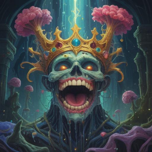 A vibrant and surreal representation of spiritual signs when a dental crown falls out, symbolic imagery intertwined with dental motifs, ethereal light, abstract representations of awareness and caution, detailed elements showcasing the connection between physical and spiritual health, dreamlike atmosphere, intricate background setting, 4k