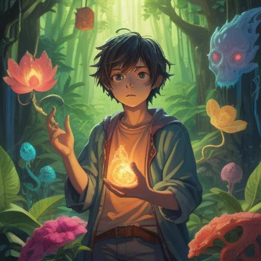 A serene illustration depicting a person with a noticeable discomfort in their left arm, surrounded by ethereal light, symbols of healing energy, soft aura, spiritual essence emanating from the body, a forest background symbolizing tranquility, mystical creatures nearby offering support, vibrant colors of hope and energy, 4k