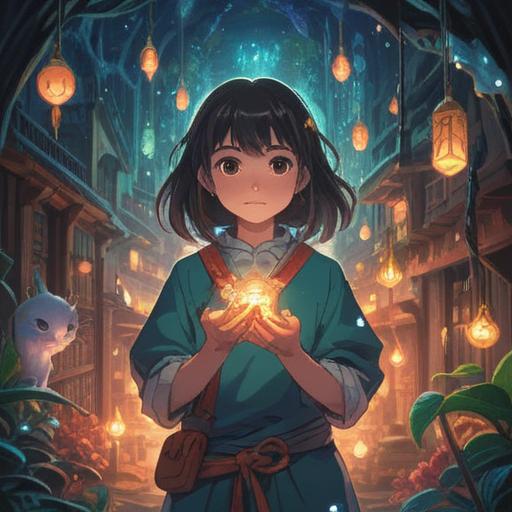 A serene and mystical scene depicting a person holding their left arm, surrounded by ethereal lights and symbols, representing spiritual guidance, calming aura, nature elements softly intertwined, gentle expressions, harmonious colors, a sense of enlightenment, 4k