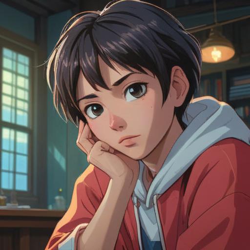 A serene scene depicting a person gently touching their left eyebrow with a contemplative expression, surrounded by a calming environment, soft lighting to convey a sense of peace, soothing colors to reflect emotional care, subtle hints of nature in the background, peaceful atmosphere, focus on the person’s emotional state, 4k