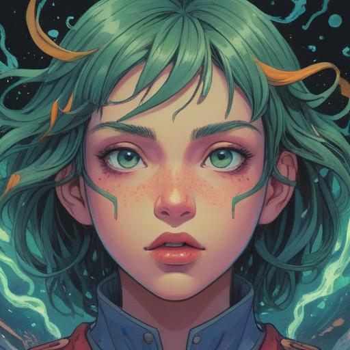 A spiritual interpretation of a person with a pimple on their left eyebrow, symbolic representation of personal growth and emotional healing, ethereal atmosphere, soft glowing light, surrounded by nature, gentle colors, abstract patterns highlighting energy flow, 4k