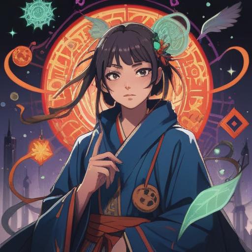 A spiritual-themed illustration, depicting a person with an itchy left eyebrow, surrounded by mystical symbols, soft ethereal glow, calm expression reflecting inner peace, vibrant colors representing positive energy, nature elements like flowers and sunlight, detailed background with a serene landscape, 4k