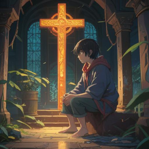 A contemplative scene depicting spiritual signs associated with left foot itching, ethereal light illuminating a person sitting cross-legged, surrounded by subtle symbols of intuition, balance, and warning, a serene lake in the background reflecting nature's tranquility, soft color palette, ambient glow, reflective mood, 4k