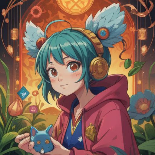 A whimsical illustration depicting a lucky charm for an itchy left ear, featuring a playful character scratching their ear, surrounded by vibrant symbols of good fortune, such as four-leaf clovers and lucky cats, bright colors, cheerful atmosphere, imaginative design, 4k 