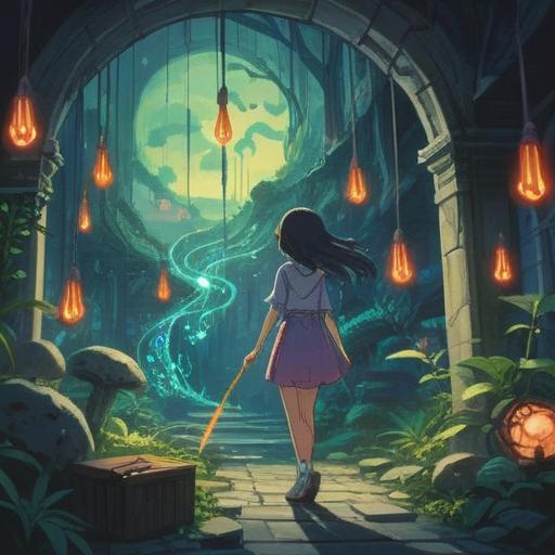 A mystical scene depicting the moment at 10 AM when a ringing in the left ear occurs, surrounded by ethereal symbols and soft, glowing lights, an aura of spiritual energy, a figure in meditation, harmonious nature backdrop, conveying a sense of awareness and introspection, vibrant color palette, 4k