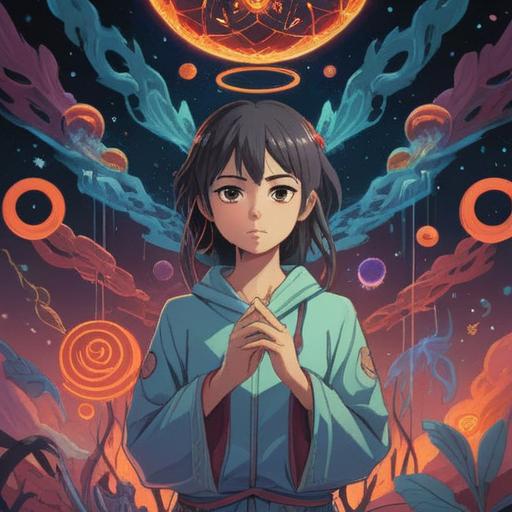 A serene and mystical illustration of a person with a glowing left side, surrounded by ethereal symbols of healing, representing the pain in the left hip, gentle light illuminating the scene, a tranquil landscape in the background, integrating elements of spirituality and energy flow, 4k