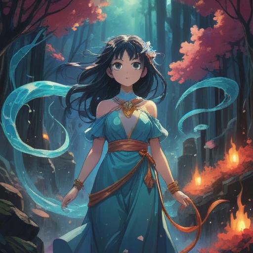 A mystical illustration representing spiritual signs related to left shoulder tension, ethereal atmosphere, symbolic imagery of energy flow, human figure with visible shoulder discomfort, aura surrounding the shoulder area, healing crystals and chakras, nature elements like trees and water, serene color palette, visually engaging, 4k