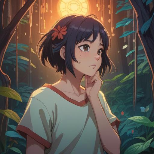 A serene and introspective scene, a person holding their left shoulder, signs of discomfort on their face, surrounded by ethereal light, symbols of spirituality in the background, an aura of healing energy, nature elements like trees and soft clouds, calm atmosphere, a sense of awareness and introspection, 4k