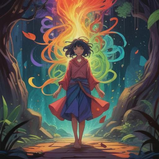 A thought-provoking conceptual illustration, vibrant colors, abstract shapes, human figure in meditative pose, radiating calm energy, visual representation of pain relief, harmonious balance, soothing atmosphere, innovative perspective, 4k