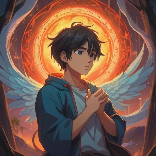 A serene and introspective illustration, a person holding their left chest with a concerned expression, surrounded by ethereal light, symbolic representations of spiritual signs like feathers and butterflies, soft and calming colors, a peaceful nature background, gentle breeze, chakra elements, 4k