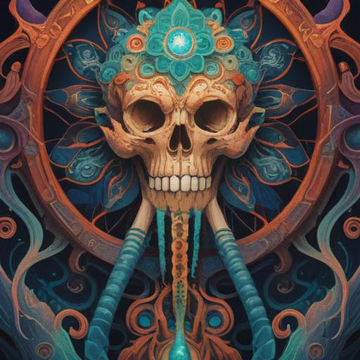 A mystical representation of the left molar, symbolizing inner wisdom and intuition, surrounded by ethereal light, intricate mandala patterns, flowing energy, deep connection to the subconscious, serene atmosphere, gentle spiritual aura, 4k