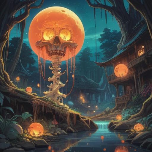 A mystical scene depicting a glowing bone structure illuminated by ethereal light, surrounded by floating orbs representing spiritual energy, nature elements like lush greenery and flowing water in the background, symbolic imagery such as butterflies or lotus flowers, conveying positive spiritual signs and harmony, 4k