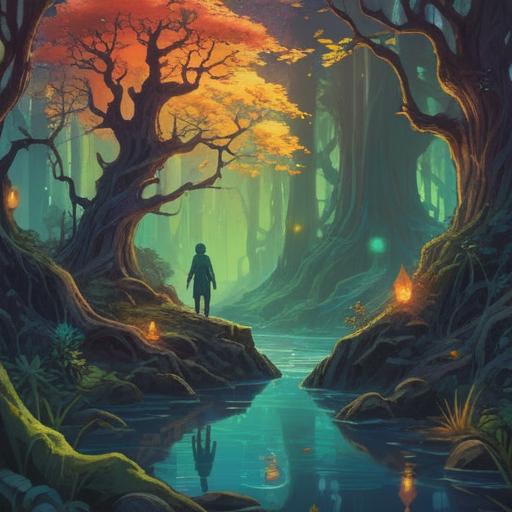 A mystical representation of back pain as a spiritual warning from ancestors, ethereal light, ghostly ancestor figures in the background, intricate patterns symbolizing energy flow, a person experiencing discomfort surrounded by spiritual symbols, deep connection to heritage, serene yet intense atmosphere, 4k