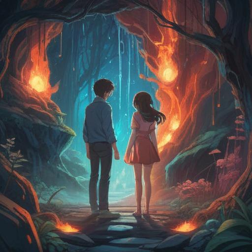 A serene spiritual scene depicting the connection between a person experiencing back pain and their twin flame, ethereal light surrounding them, soft color palette, symbolic elements representing healing and unity, a tranquil natural setting, interconnected souls, energy flowing between them, 4k