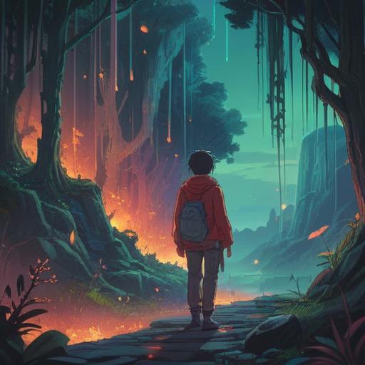 A spiritual representation of back pain, symbolic elements illustrating discomfort, ethereal lights surrounding a person holding their lower back, serene landscape in the background, soft hues conveying a sense of relief and healing, intricate details depicting energy flow, meditative pose, emotional depth, 4k